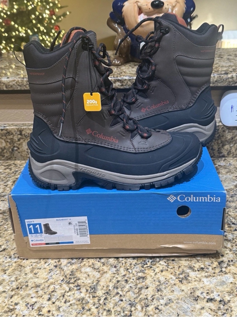 Columbia Bugaboot III Boots Mens 11 RUST BROWN Insulated 200G Waterproof Winter
